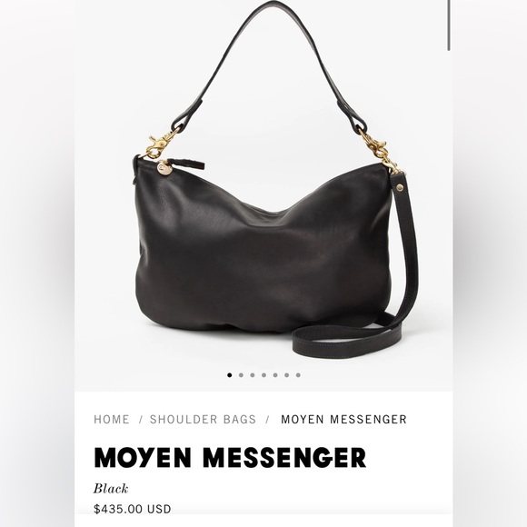 Clare V. Moyen Messenger Black Leather EUC - Picture 2 of 16